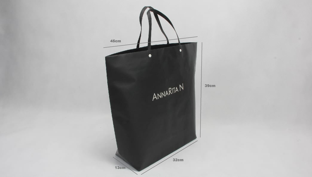 Black Garment Paper Bags With Flat Paper Handles Size