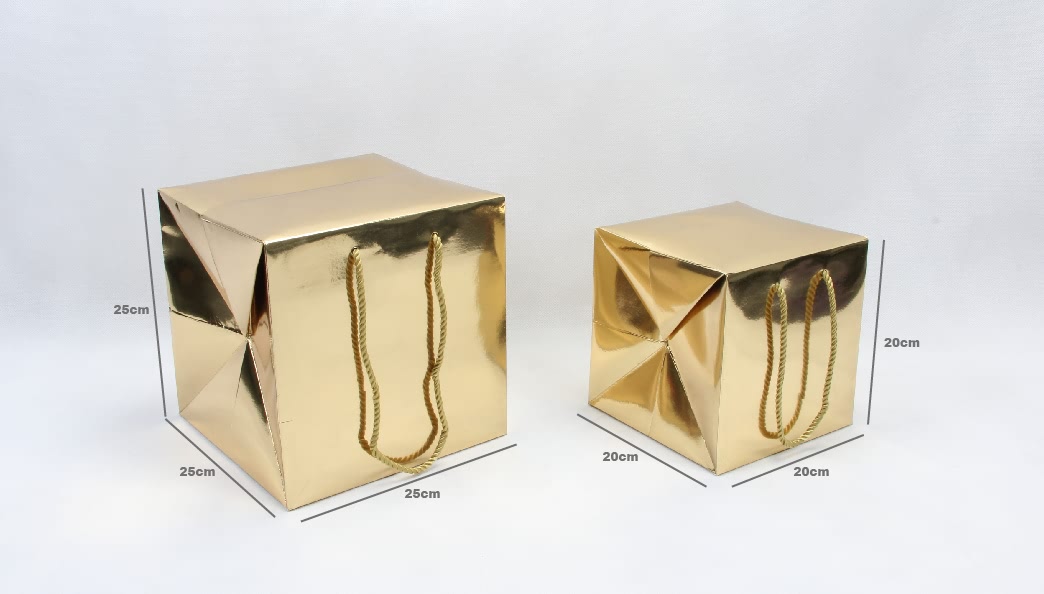 Golden Card Paper Gift Boxes Size