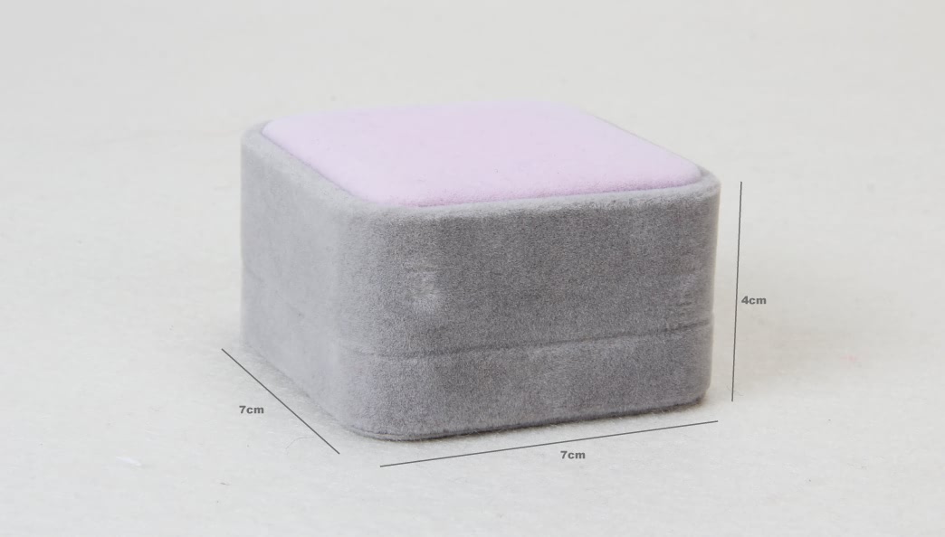 Grey And Pink Flannel Jewelry Boxes Size