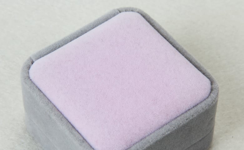 Grey And Pink Flannel Jewelry Boxes Lid