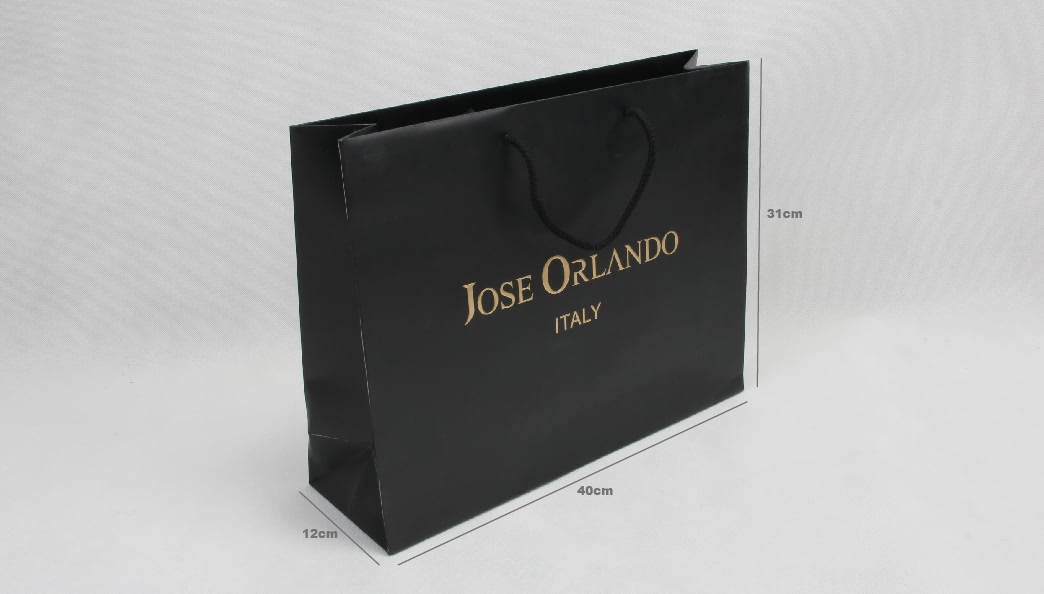 Black Clothes Paper Bags With Double Sided Printing size
