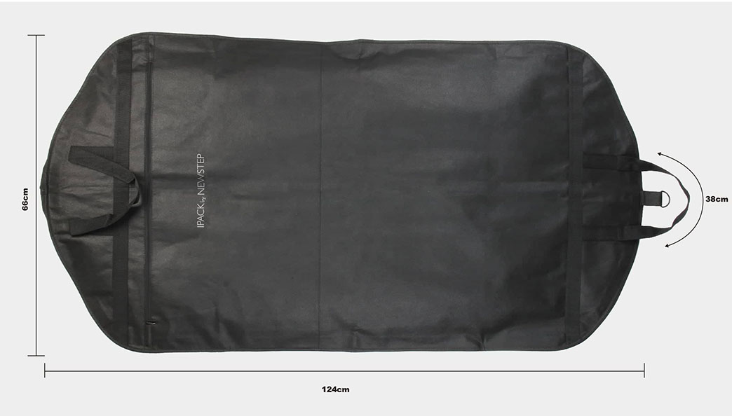 Black Non-woven Garment Suit Cover Bags size