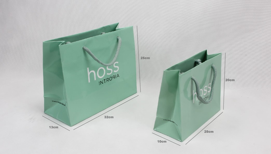 Cadmium Green Cosmetic Paper Bags Set size