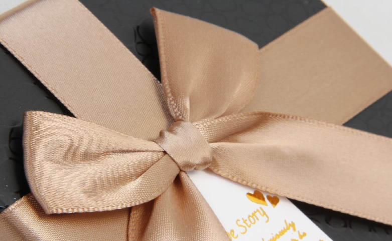 Elegant Black Rigid Chocolate Gift Boxes With Ribbons ribbon