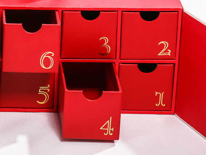 Beauty Christmas Gift Calendar Box Hot Stamping Number