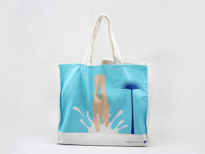 Bikini Beach Canvas Bags Back Printed