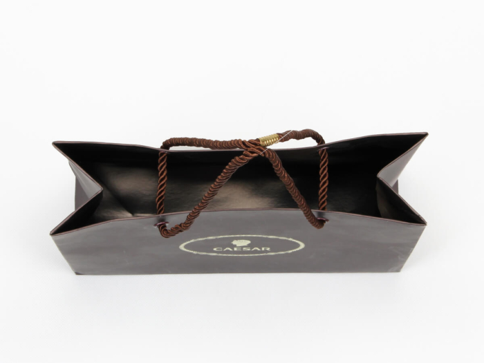 Brown Chocolate Shopping Paper Bags Inside Detail