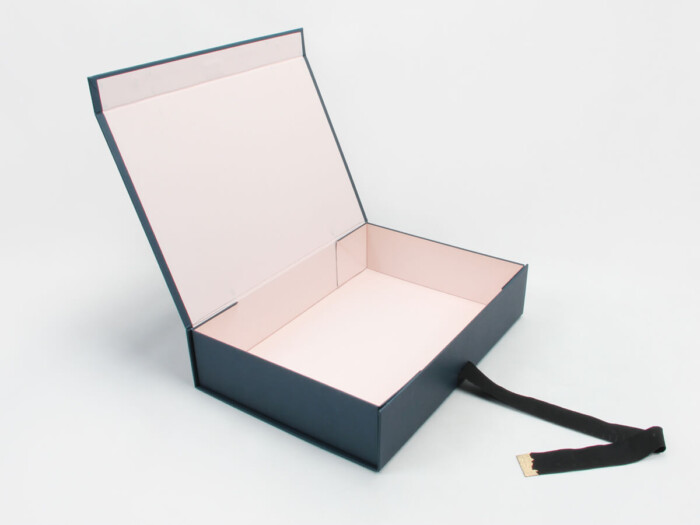 Exclusive Lingerie Paper Boxes With Black Ribbons Open