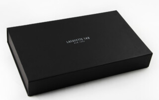 Embossing Black Paper Shirt Box with Hot Stamping Logo