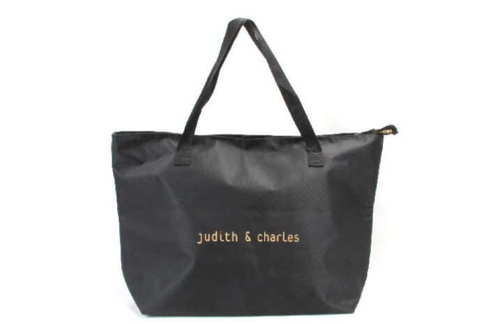 Large Black Polyester Beach Pool Tote Bags With Zipper Closure