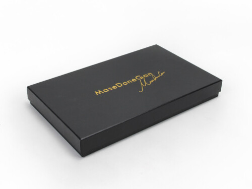 Glossy Varnish Black Shirt Box with Embossing