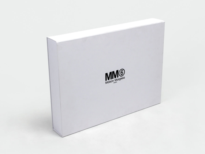 MM Rigid White Shirt Packaging Boxes Side Display