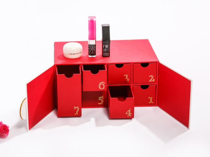 Beauty Christmas Gift Calendar Box Logo Process