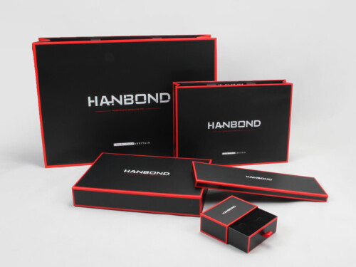 Red Inlaid Dark Garment Packaging Boxes and Bags Set