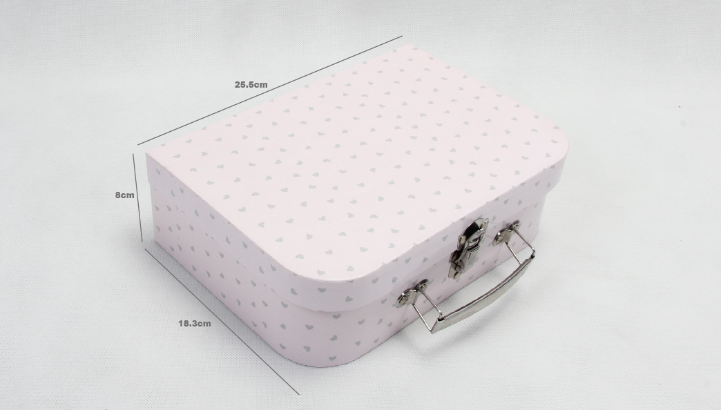 Pink Rigid Cardboard Gift Case Size
