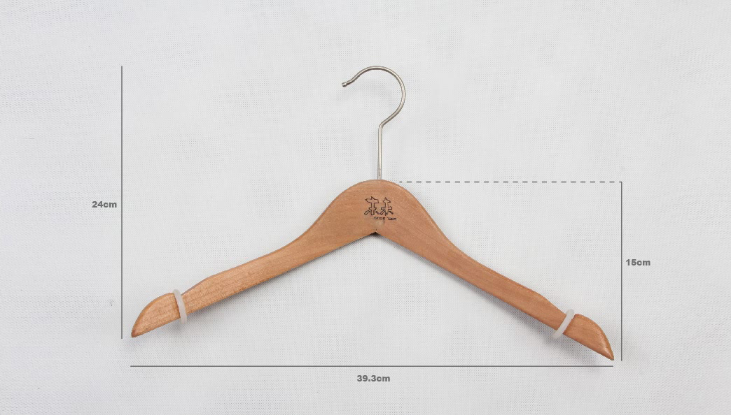 Wooden Clothes Hanger with Soft No-slip Ring