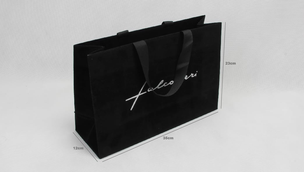 Premium Concise Black Garment Paper Bags size