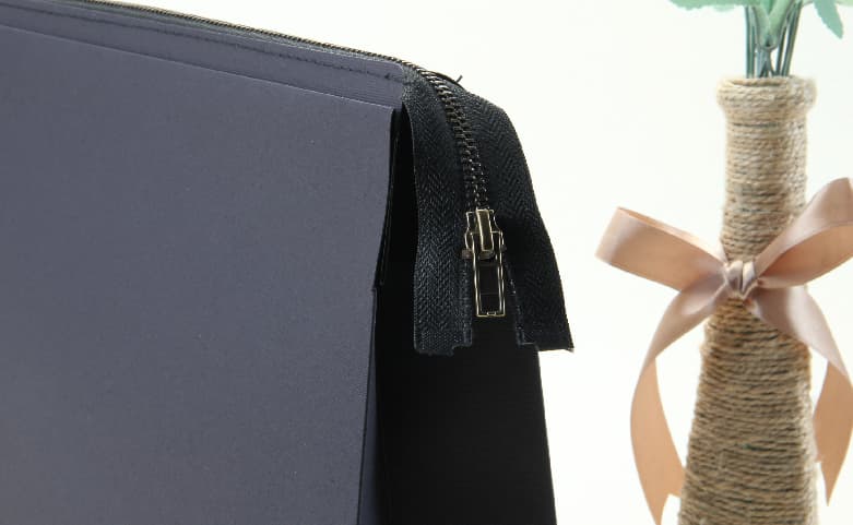 Black Paper Envelope Purse Bag with Zipper