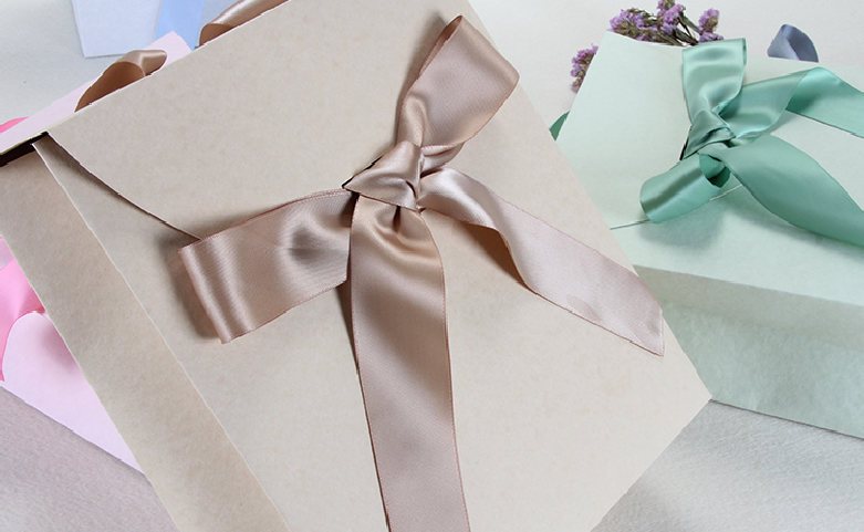 Special Wool Paper Bags With Ribbons And Flaps ribbon