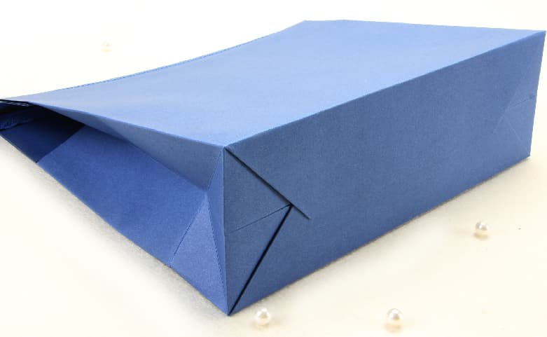 Blue Paper Envelope Bag with Bottom Detail