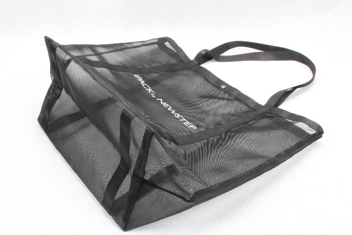 Black nylon shopper bag