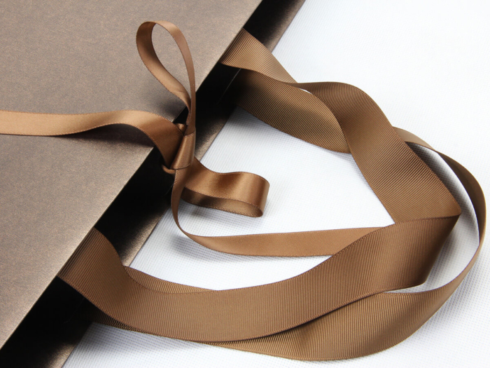 Luxury Mall Shopping Paper Bag Grosgrain Ribbon