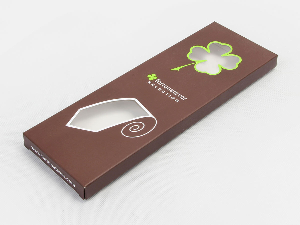 Brown Necktie Packaging Boxes With Clear Windows