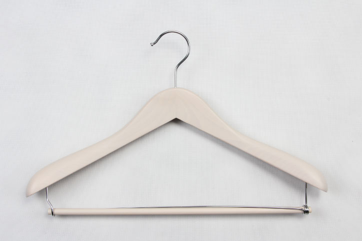 Elegant Beige Wooden Clothes Hangers