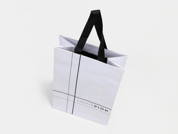 Watch Shopping Paper Bag with Grosgrain Ribbon