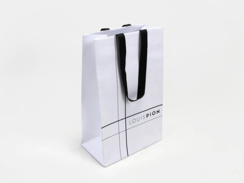 Watch Shopping Paper Bag with Grosgrain Ribbon