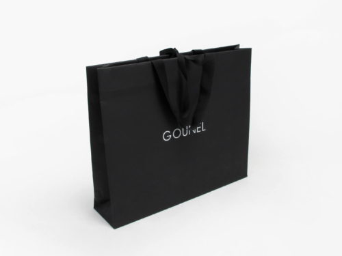 Full Embossing Black Dyed Garment Paper Shopping Bags