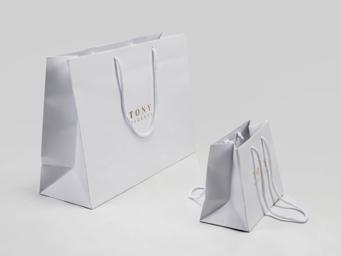 Laminated Matt Garment Paper Bags Set