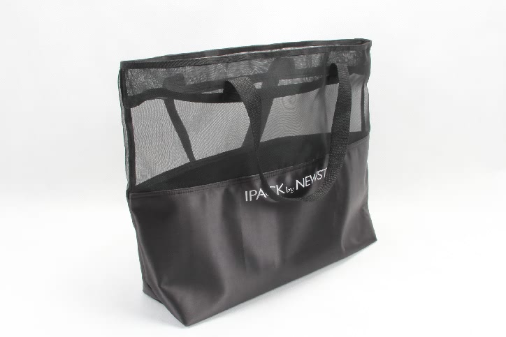 Mesh Beach Bag with Zipper Closure