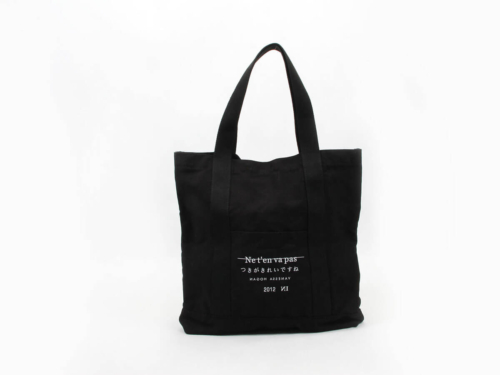 Black Canvas Bag with Long Hem