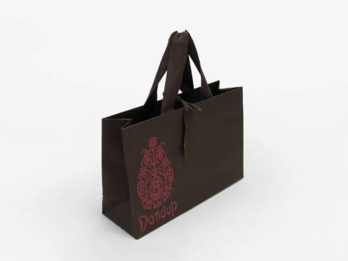 Luxury Garment Paper Bag with Velvet Spray Logo