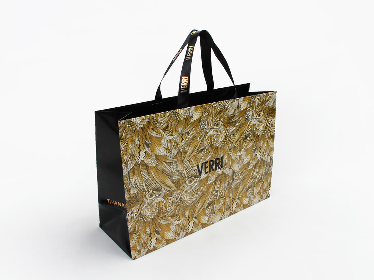 Luxury Garment Shopping Paper Bags Side Display