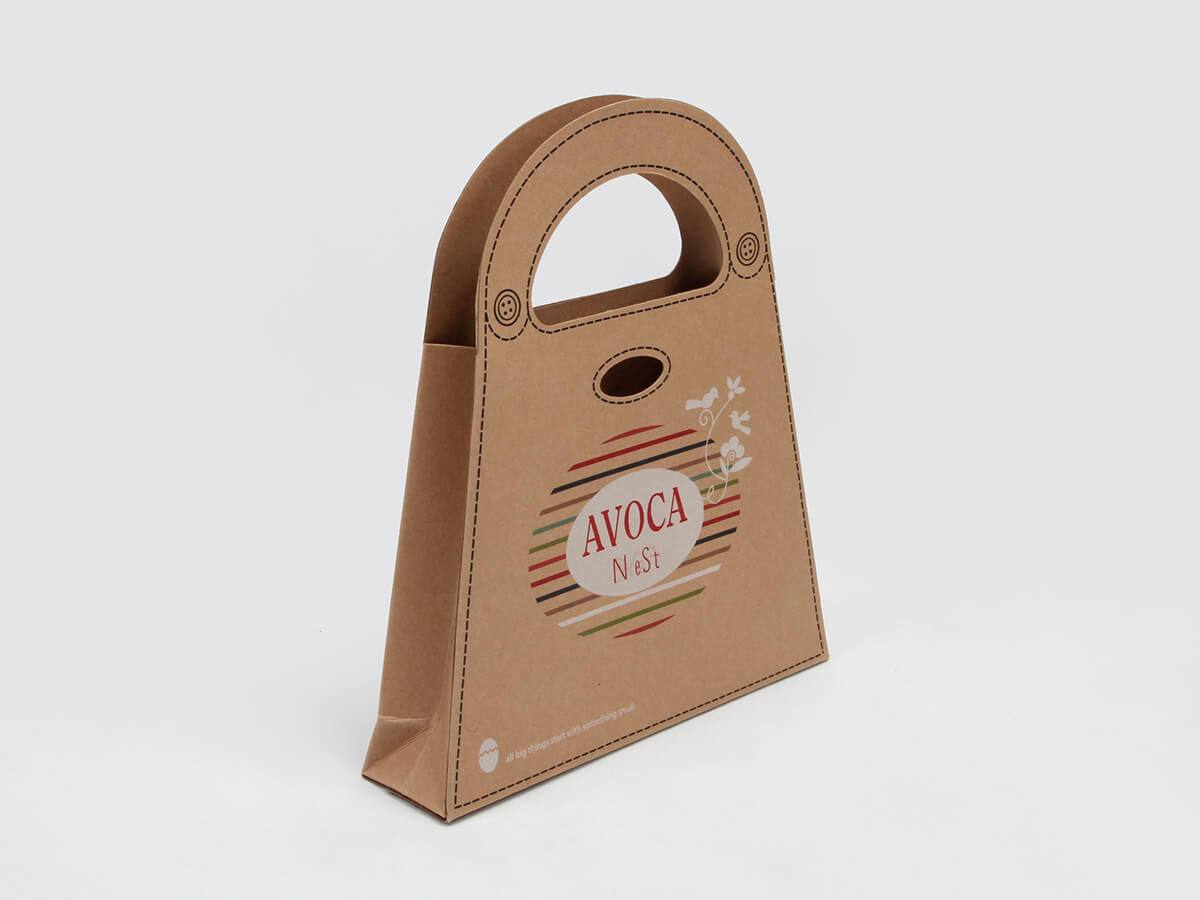 Natural Brown Kraft Cardboard Scarf Gift Bags Side Display