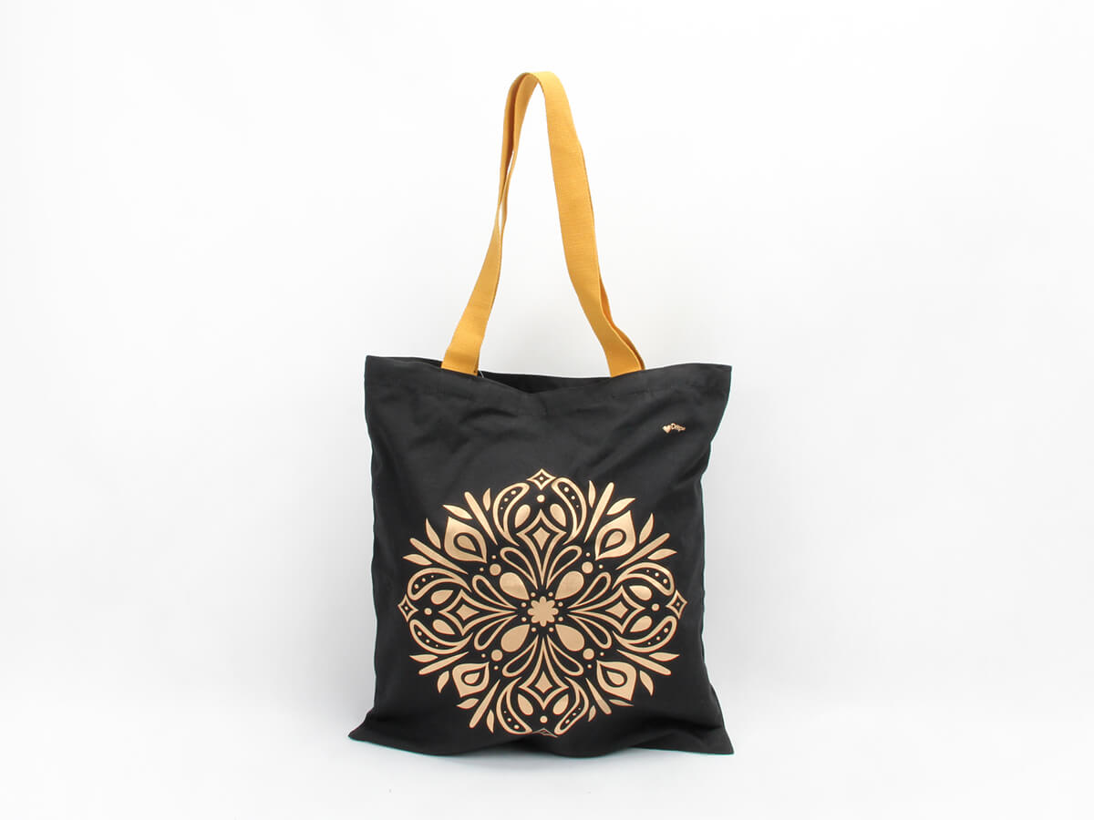 Premium Black Gold Cotton Handle Bags