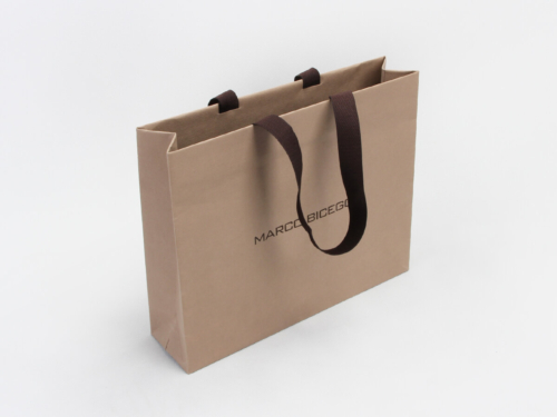 Jewelry Beater Dyed Paper Bag with Grosgrain Ribbon