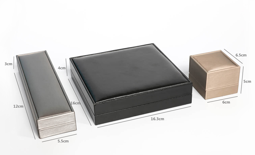 Luxury Leather Jewelry Packaging Boxes Set Each Size