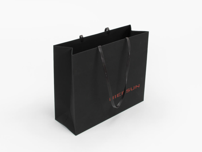 Luxury Garment Soft Touch Paper Bag with PU Leather