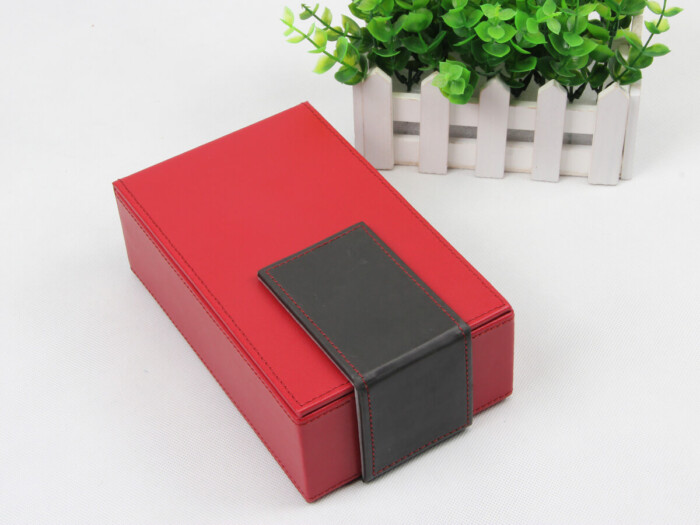 Scarf Leather Box with Flap Lid Magnetic Closure