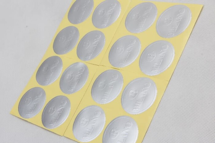 Round Embossing Wrapping Seal Aluminium Stickers