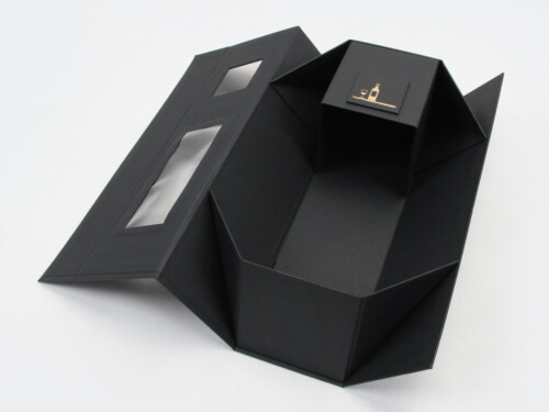 Luxury Single Bottle Wine Foldable Box with Window