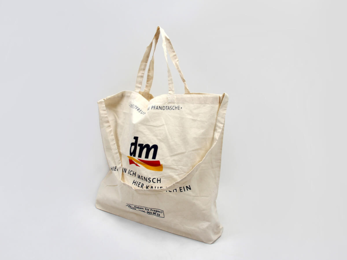 Supermarket Cotton Shopping Bags Side Display