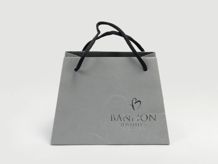 Trapezium Jewelry Paper Bag with Embossing Logo