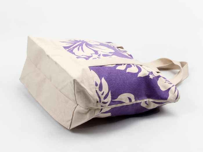 Violet ECO-Friendly Canvas Tote Bags Corner Detail