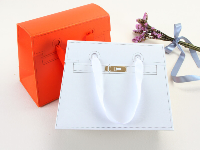 White Gift Leather Paper Handbag