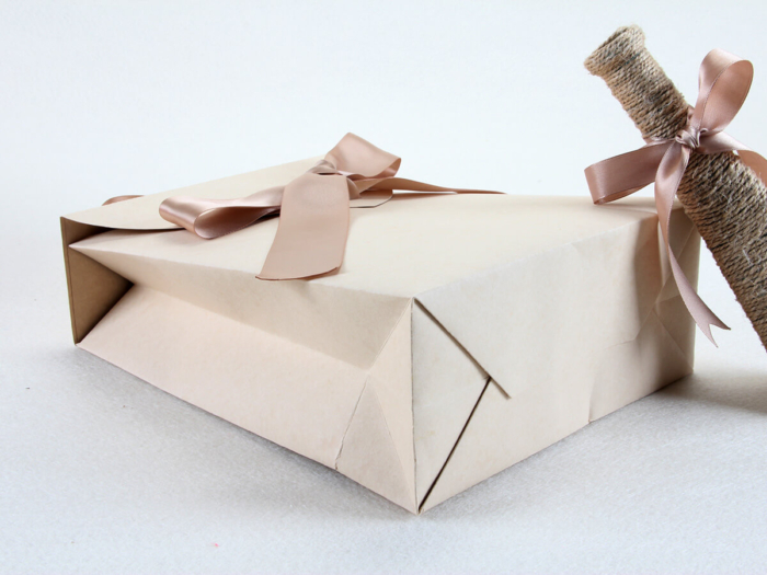 ZHIMEI Imitation Parchment Paper Gift Bags Corner Detail