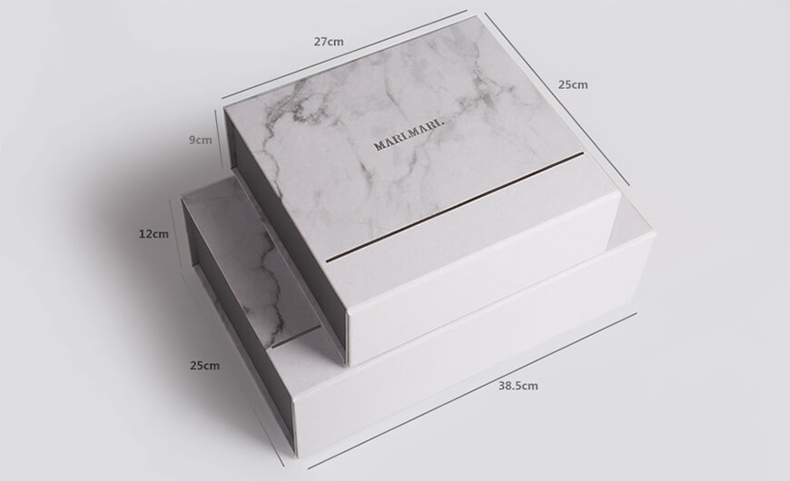 Marble Pattern Gift Packaging Folding Rigid Boxes Size